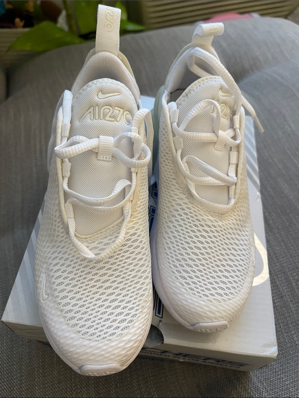 Nike Air270 White Mesh Running Sneakers- Size 1Y